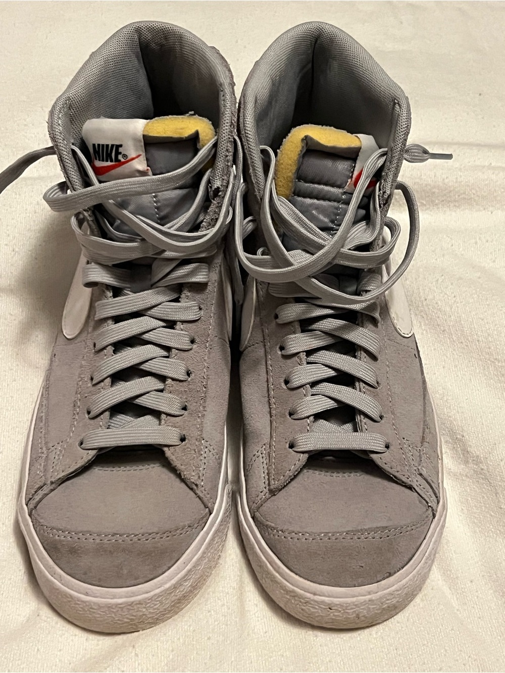 Nike Men’s Gray High-Top Sneakers with Subtle White Accents